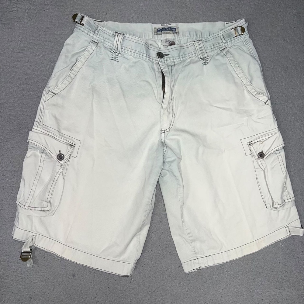 VTG Yacht Master Shorts Men's Sz 46 (34x12) Beige Cargo Pockets Utility Gorp Y2k